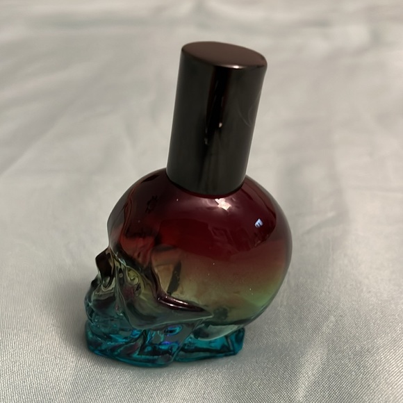 REFILLABLE 💀 GLASS ROLL ON MULTICOLORED SKULL PERFUME BOTTLE - Picture 2 of 4